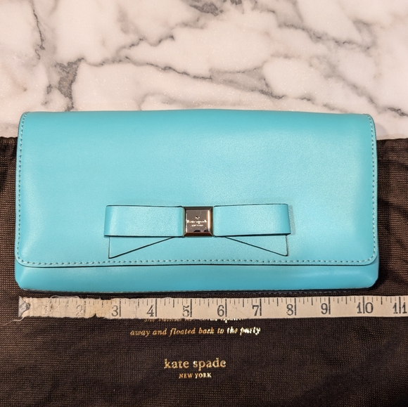 Kate Spade turquoise clutch - Picture 10 of 12